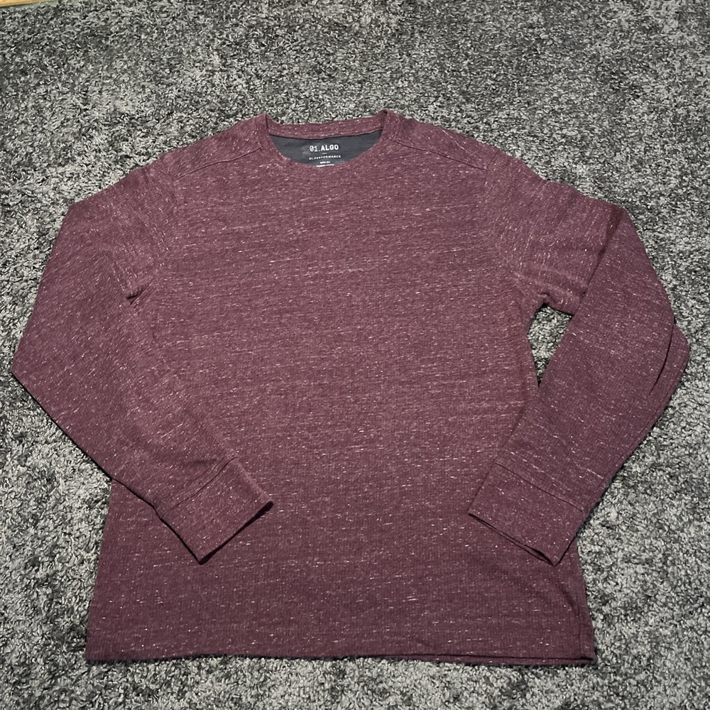 01.ALGO Shirt Mens Lg‎ Purple Performance Thermal Long Sleeve Quick Dry Shirt